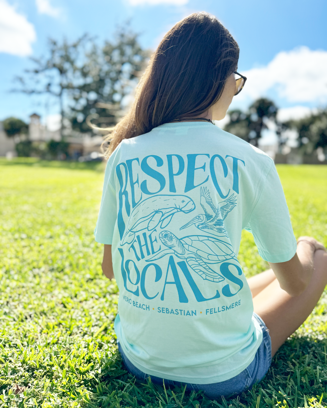 Respect the Locals T-Shirt - Teal Ice