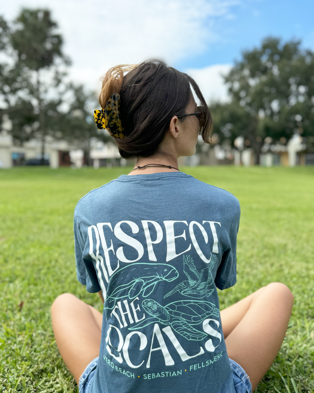 Respect the Locals T-Shirt - Steel Blue