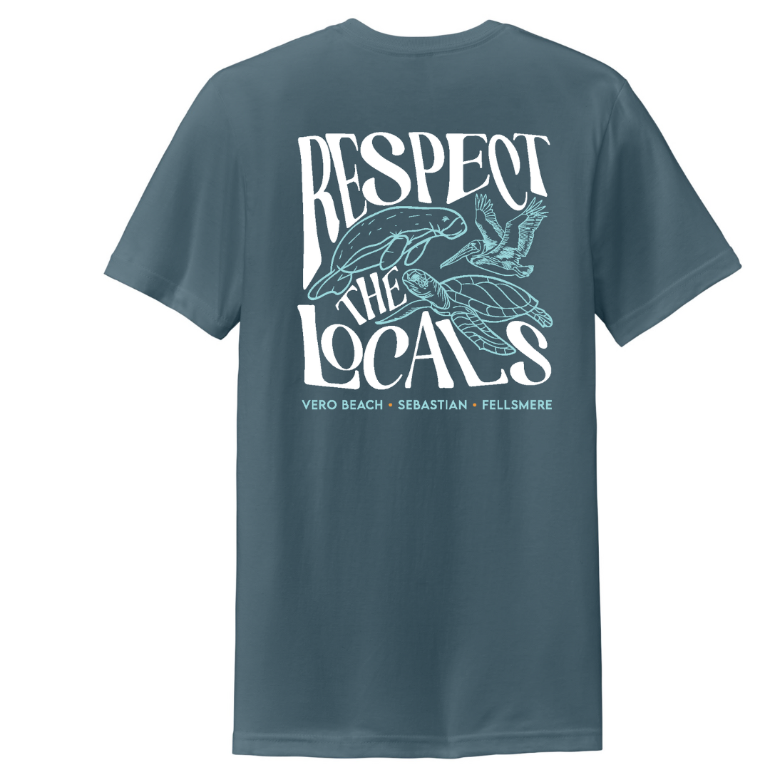Respect the Locals T-Shirt - Steel Blue